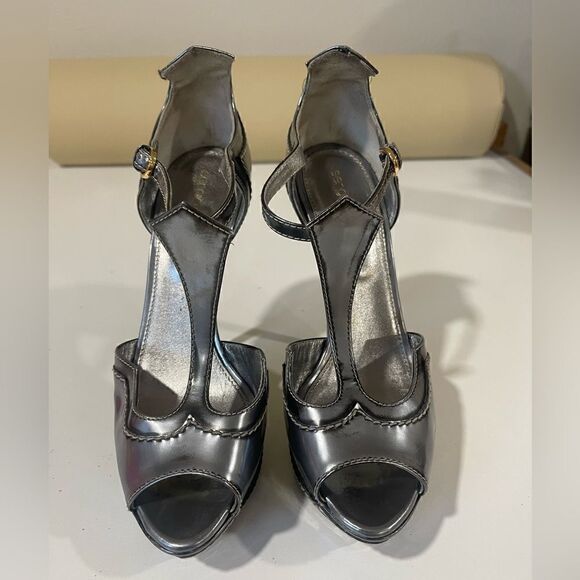 Sergio Rossi Silver/Gray Metallic Heels - Picture 2 of 11